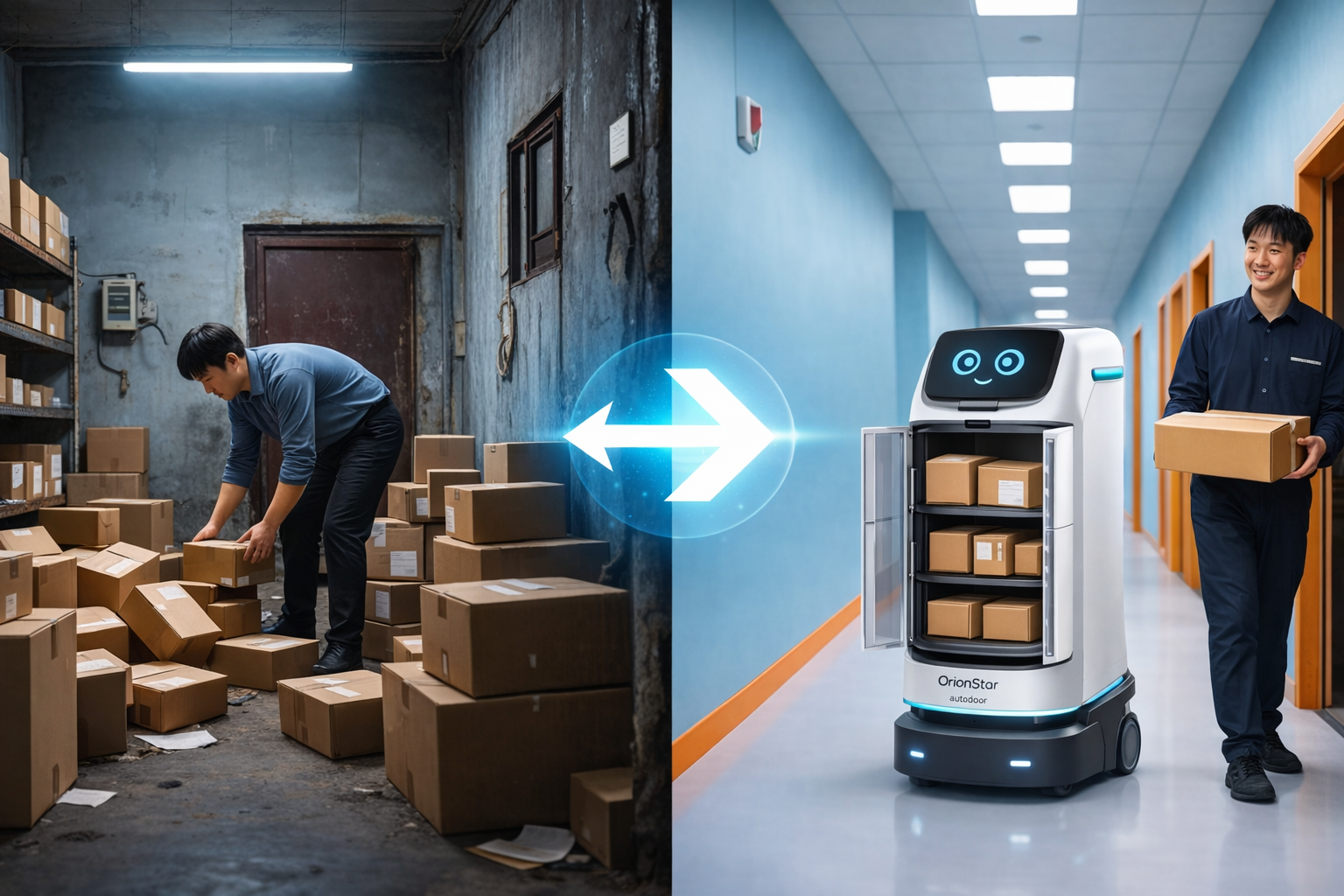 社區末端配送與遞送機器人應用示意